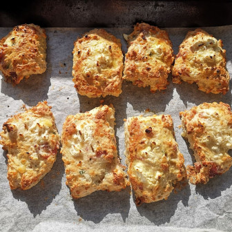 scones on tray